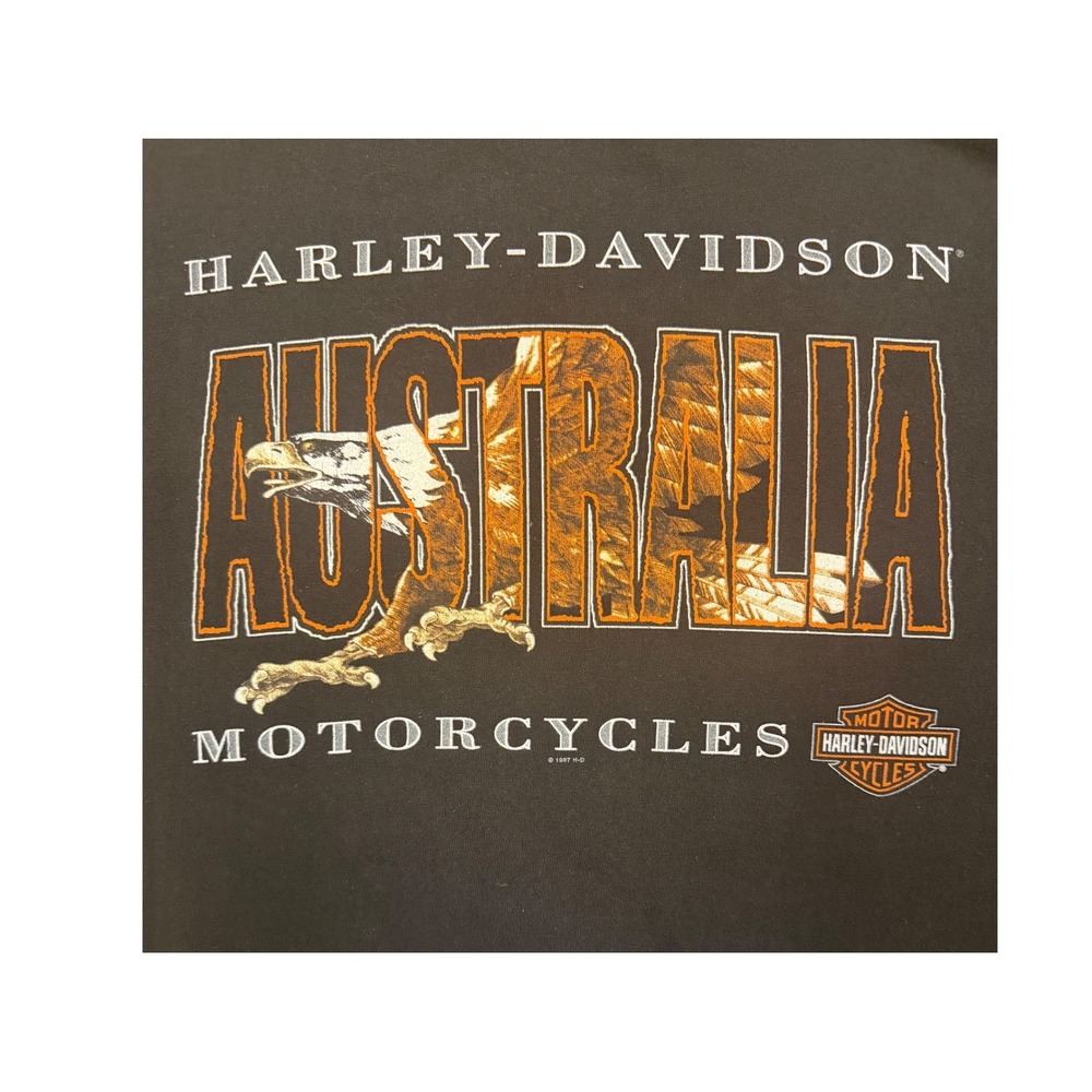 Vintage 1997 Harley Davidson Australia T Shirt XL Sydney Eagle Biker 90s Tee - Picture 5 of 8